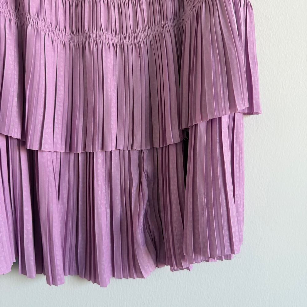 Current Air Smocked Tiered Satin Mini Skirt‎ Size Small - Picture 9 of 9